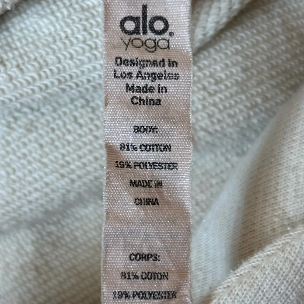 Alo yoga distressed mock neck hoodie sweater